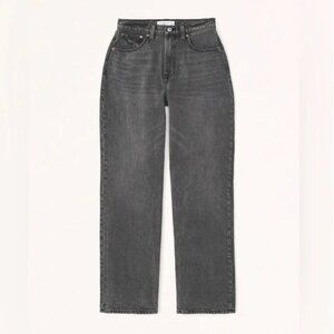 Abercrombie Kathleen Post Curve Love High Rise Loose Jean Grey
